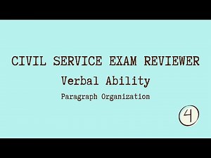 Civil Service Exam 2026 |Verbal Ability | Paragraph Organization 4 | CSC Reviewer 2026 #cse2026