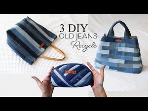 3 DIY Old jeans recycle | Tote bag | Fast Speed Tutorial | Old Jeans Ideas