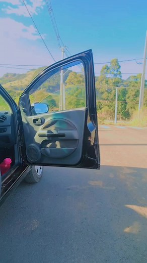 Stylish Day Out: Woman in Patterned Dress Exiting Car