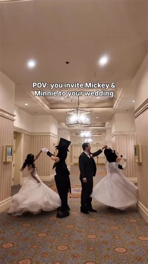 Larissa & Vito on Instagram: "We had some special guests at our wedding! Have you been to a Disney wedding? We had our wedding at Disney and one of the options was having Mickey and Minnie join the party! It was so much fun! #disneywedding #marriedlife #mickeymouse"