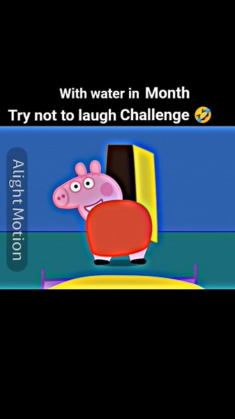 try not to laugh challenge with water in mouth silly George #funnymoment