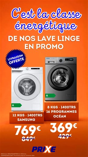 👀 Découvrez notre sélection de lave-linge classe A en promo. Une classe pensée pour consommer moins d’énergie et d’eau, tout en gardant des performances efficaces au quotidien. ✔️ Des économies sur la durée ✔️ Des cycles plus responsables ✔️ Un choix plus serein pour la maison ✅ Parcourez notre sélection en ligne et trouvez le modèle qui correspond à vos besoins. 🌐 prixe.gp ➡ https://prixe.gp/bonnes-affaires Bien choisir aujourd’hui, ça fait la différence demain. | Prixe Ménager Guadeloupe