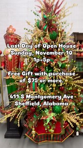 Today is our last day of Open House! 40% OFF THE ENTIRE STORE! Our team will be there from 1p-5p. 411 S Montgomery Avenue, Sheffield, Alabama. #shopdavidchristophers #ChristmasDecor #ChristmasTree #theshoals #ChristmasOpenHouse #Christmas2024 | David Christopher's