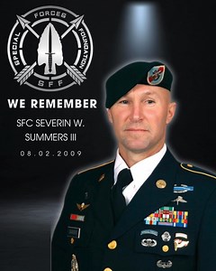 Today we honor and remember SFC Severin W. Summers III September 09, 1965 – August 02, 2009 SFC Class Severin W. Summers III died while conducting combat operations in the Qole Gerdsar, Afghanistan, August 2, 2009, while serving as a Special Forces Engineer with Charlie Company, 2nd Battalion, 20th Special Forces Group (Airborne), headquartered at Jackson, Miss. We raise our glasses to honor our fallen brother, as he would do for us. De Oppresso Liber #SFF #rememberthem #specialforcesfoundation 