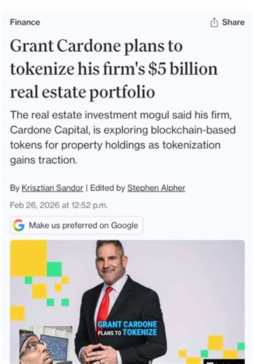 Tokenized Real Estate is the future. Do you know how early we are? Don’t miss out on this. #CapCut #grantcardone #tokenizedrealestate #realestateinvestor #investmentproperty