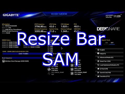 How To Enable Resize BAR NVIDIA AMD SAM Smart Access Memory Gigabyte TRX40 Designare F4q Bios