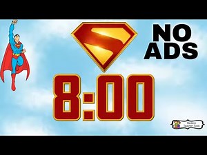 8 Minute Timer | Flying Superman Logo Visual Countdown | No Ads