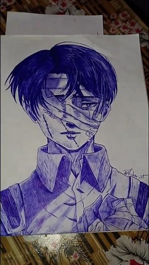Pen sketch of Levi Ackerman from aot.....