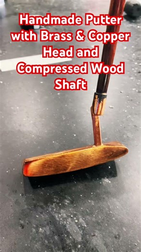 Handmade Putter with Brass & Copper Head and Compressed Wood Shaft