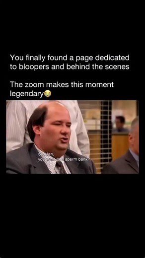 Bloopers and Behind The Scenes on Instagram: "This moment from The Office perfectly captures why the show’s documentary-style format worked so well. When Kevin asks whether Jan’s “exclusive” sperm bank was “next to an IHOP,” the joke doesn’t end with the line — it lands in the cut."