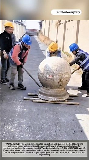 Moving Heavy Concrete Bollards Using Simple Roller Techniques #craftedeveryday