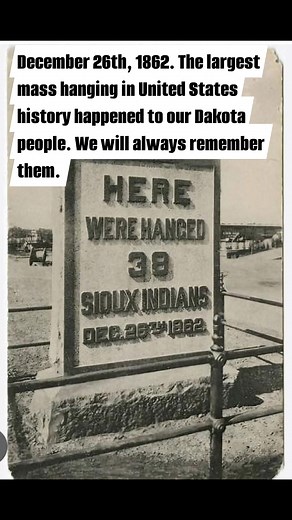 December 26th, 1862. Largest mass hanging in United States history happened to our Dakota people. We will always remember them. 🪶🦅 | Ta Pe'juta Wičháȟpi Win