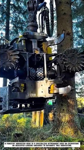 How a Tree Harvester Head Cuts Through a Log in Seconds