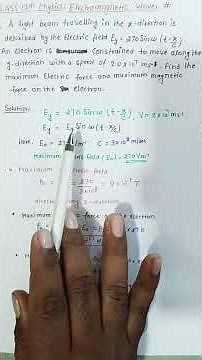 EM Waves Numerical|Electric& Magnetic Force on Electron| Class 12 Physics#CBSE#Shorts #BoardExam2025