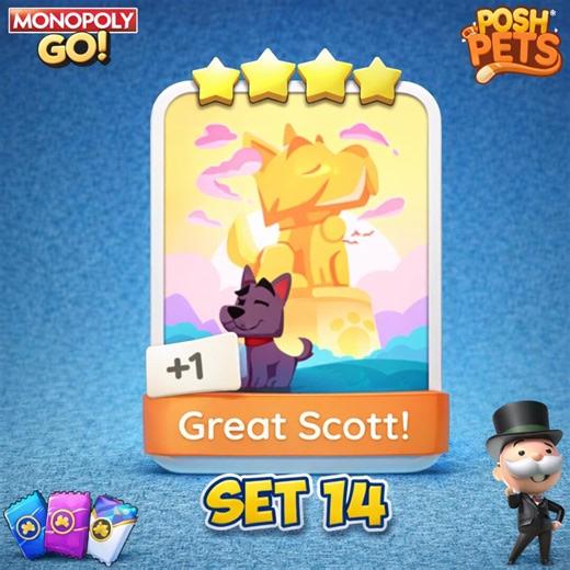 Great Scott! - 4 Star Sticker Set 14 - Posh Pets Album - Monopoly GO - Etsy