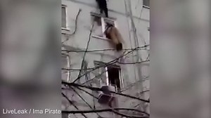 Man jumps from seventh floor after explosion caused a fire