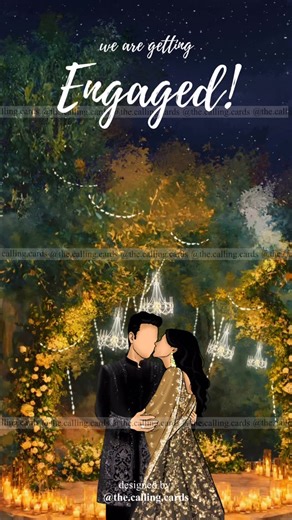 THE CALLING CARDS on Instagram: "Custom animated engagement invitation | digital engagement invite | save the date video 💍✨ When love meets motion, magic happens. Thoughtfully illustrated, smoothly animated, and designed to feel so you — this is not just an invite, it’s an experience your guests will remember 🎥💛 This frame-by-frame engagement invite was created entirely from scratch — every element illustrated, every transition animated, every detail crafted with intention. From the first fra