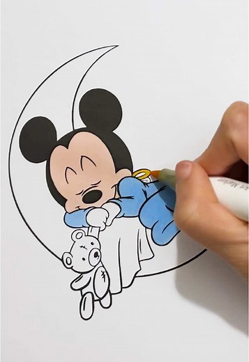 Coloring Baby Mickey Mouse: A Relaxing Art Activity