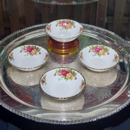 Royal Albert Old Country Roses Fruit Nappies - Set of 4 - 1962 Backstamp - Etsy