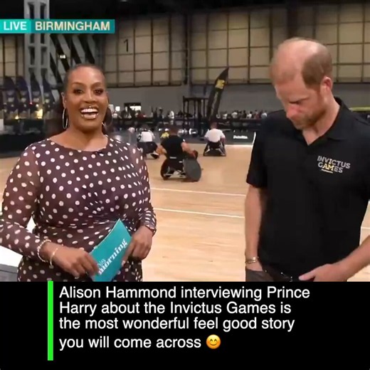 Whoever is in charge needs to have Alison Hammond present the entire Invictus Games next year. Her interview with Prince Harry was absolutely brilliant. Star duo. Harry is such a star and Alison is great at this