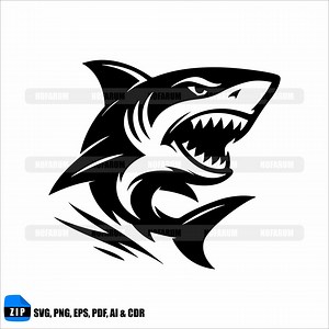 Shark SVG Silhouette: Ocean Predator Vector Art (digital Download) - Etsy