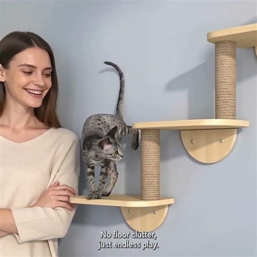 SKU:55053 | Heartdeco 7pcs Modern Wall-Mounted Cat Wall Shelves