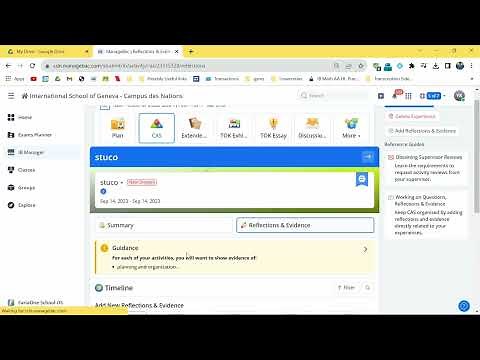 ManageBac Tutorials - How to add CAS experience & reflections