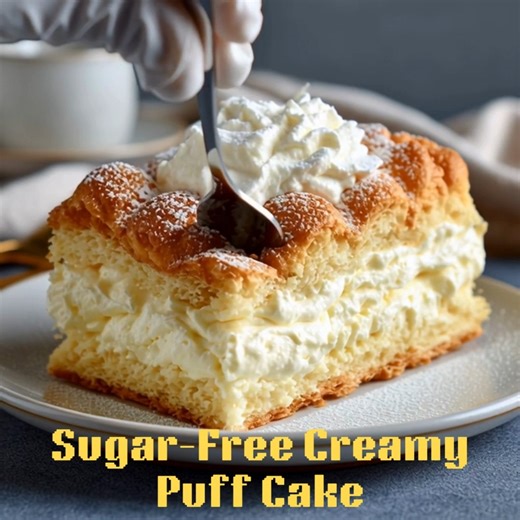 1.5K views · 20 reactions | Sugar-Free Creamy Puff Cake  A light,...
