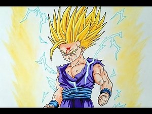 Cómo dibujar a Gohan SSJ2 paso a paso - How to draw Gohan SSJ2