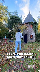 What do you think of this micro 112-sqft pigeonnier turned into a 2-story tiny house? This micro space is far too small for full-time living (for me at least), but it's one of the most unique tiny homes that I've ever stayed in! Pigeonnier's were once considered status symbols of French & Belgian nobility, so having one of these in your backyard to house your pigeons would mean you were very wealthy! Inside, there is a small living room with a couch & folding table, a kitchenette with a 2-burner