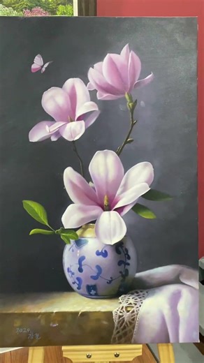 Beautiful Magnolia Still Life Oil Painting | Elegant Floral Art #art #stillife #oilpainting