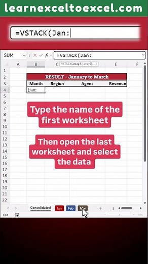 Combine All Worksheets into One in #Excel with Formula using Dynamic Array Function #VSTACK