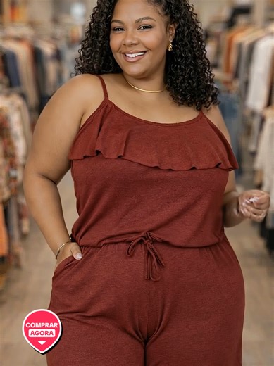 Macaquinho de Malha Plus Size #moda #modafeminina #modaplussize #plussize #macaquinho