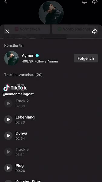 Complete Tracklist for Aymen's Latest Album