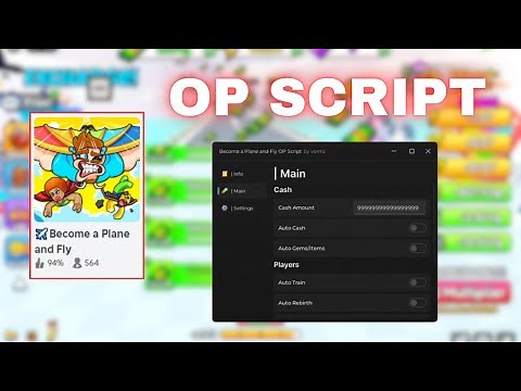 Become a Plane and Fly OP Script! - Infinite Cash, Auto Train VIP, Auto Get Random Rewards and more!