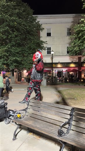 Scary clown playing the violin at Salem mass🤩🤩🤩