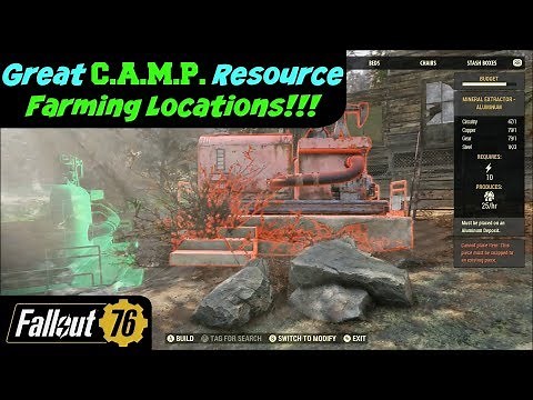 Fallout 76: Great C.A.M.P. Resource Farming Locations!