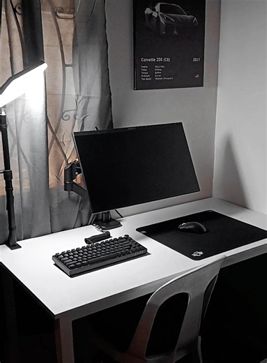 Clean Desk Setup with Adjustable Monitor Arm