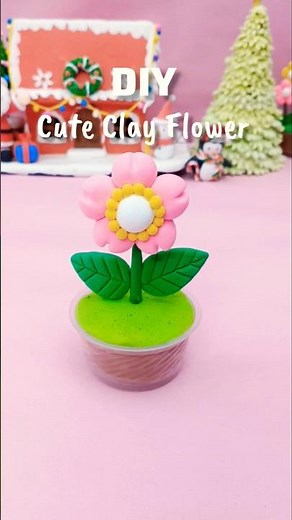 Mini Clay Flower Pot 🌸 | Cute DIY Clay Art | Easy Clay Flower Tutorial#shorts
