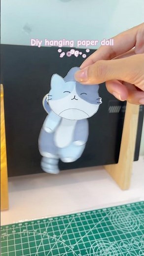 Diy hanging paper doll cat #diy