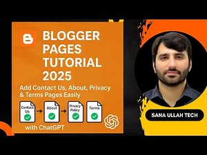 Blogger Pages Tutorial 2025 | Add Contact Us, About, Privacy & Terms Pages Easily | With chatgpt