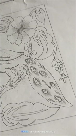 how to draw a pickock and flow....🌸