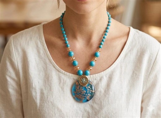 Handmade Beaded Necklace , Acrylic Beads - Etsy