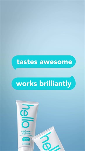 goodbye plaque, hello brilliant brushing 💙 brush with antiplaque whitening toothpaste today | hello products