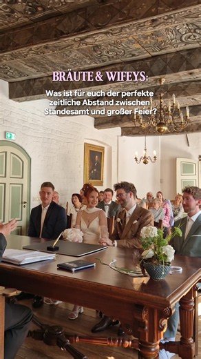Bei uns werden es etwas über 2 Monate sein, ursprünglich wollten wir beides am gleichen Tag machen - war logistisch bei unseren Wünschen aber praktisch unmöglich 🫢 Wir wollten nie einen zu großen, zeitlichen Abstand, damit es sich noch „zusammen hängend“ anfühlt. Jetzt wo die große Feier aber vor der Tür steht, glaube ich, dass es sich so oder so immer besonders oder schön anfühlen würde 🫶 Egal wie viel Zeit dazwischen liegt! 💬 Wie seht ihr das? Let me knoww! ______ #standesamt #hochzeit #hei