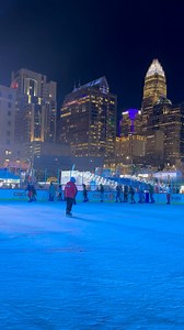 Nothing beats a skyline skate on our Circle K Ice Rink 🌃⛸️✨ | Charlotte Knights