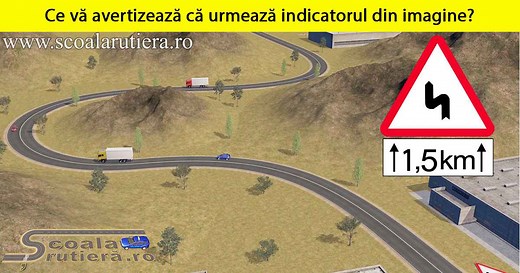 Chestionare DRPCIV cat B: Indicatorul din imagine vă avertizează că urmează: