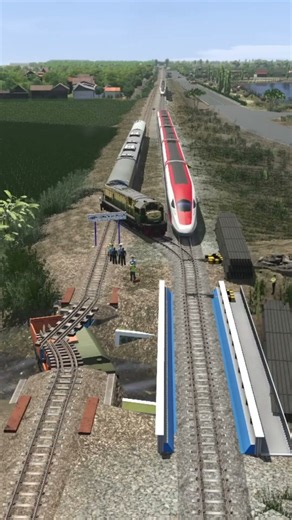 Train Changes Tracks Due to Broken Rail #train #keretaapi #railway #automobile