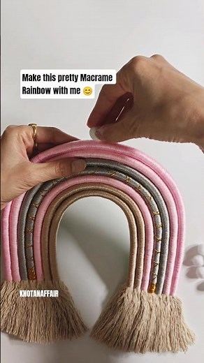 Easy DIY Macrame Rainbow Wall Hanging #diy #tutorial #shorts