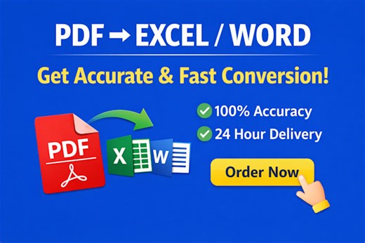 Zainabclean: I will convert scanned PDF to excel manually for $20 on fiverr.com
